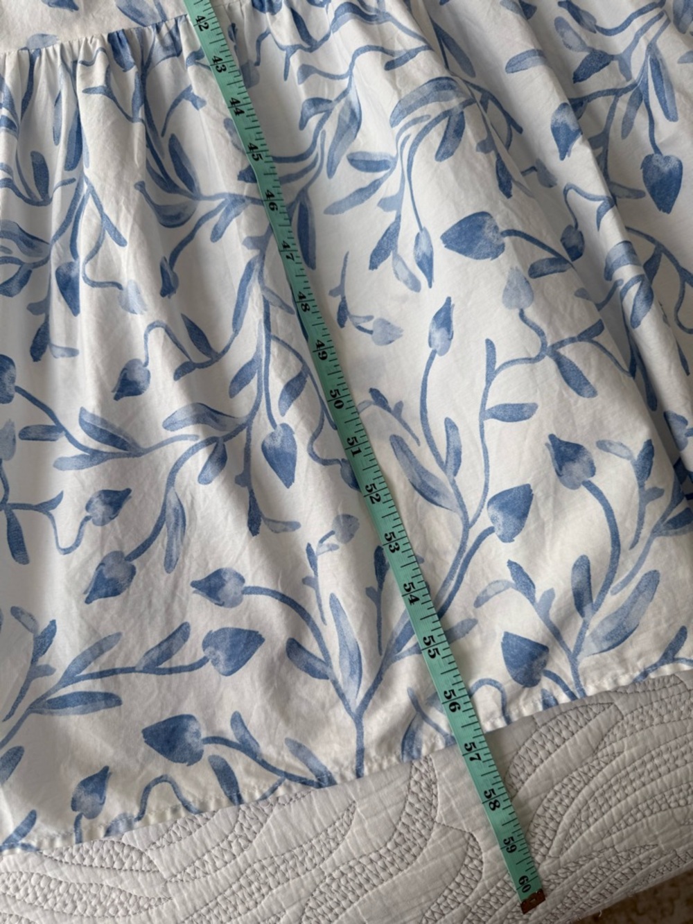 Abercrombie - Tall Cinch-Front Poplin Midi Dress - White & Blue - Picture 15 of 16